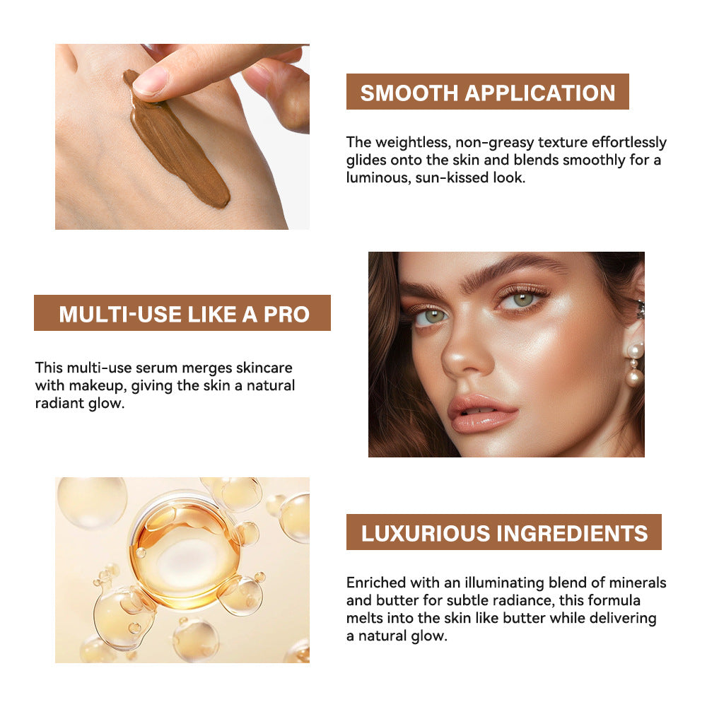 Lakerain Bronzing Glow Serum (30ml) - Hydrating Illuminating Drops for Sun-Kissed Radiance