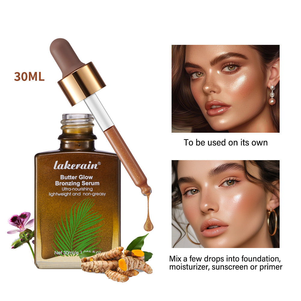 Lakerain Bronzing Glow Serum (30ml) - Hydrating Illuminating Drops for Sun-Kissed Radiance