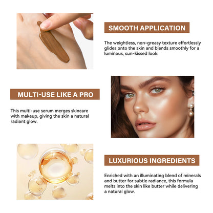 Lakerain Bronzing Glow Serum (30ml) - Hydrating Illuminating Drops for Sun-Kissed Radiance