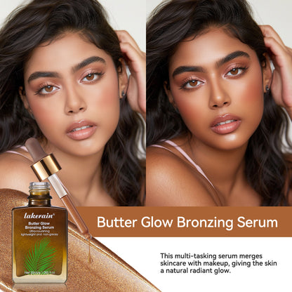 Lakerain Bronzing Glow Serum (30ml) - Hydrating Illuminating Drops for Sun-Kissed Radiance