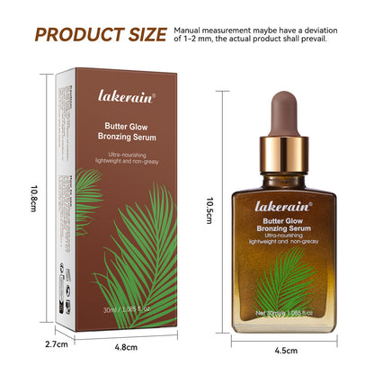 Lakerain Bronzing Glow Serum (30ml) - Hydrating Illuminating Drops for Sun-Kissed Radiance